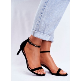 SEA Dámské klasické sandály na vysokém podpatku černé mintore černá 1