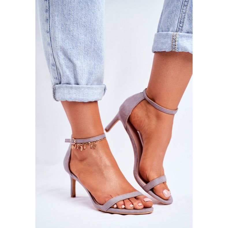 PS1 Dámské sandály na vysokém podpatku Classic Grey Mintore šedá 2