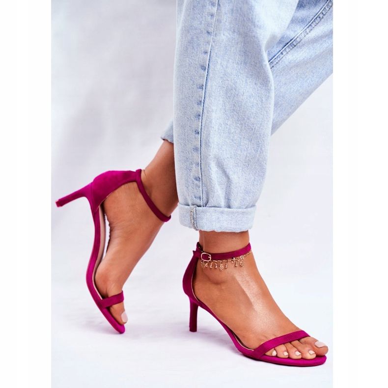 PS1 Dámské sandály na klasickém podpatku Fuchsie Mintore růžový 2