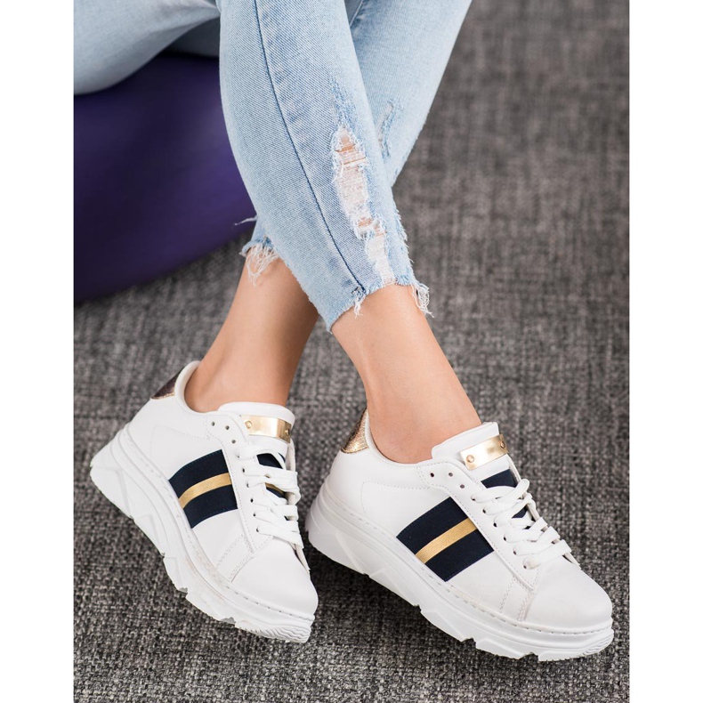 Weide Tenisky Na Platformě bílý černý žluť 1