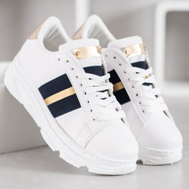 Weide Tenisky Na Platformě bílý černý žluť 2