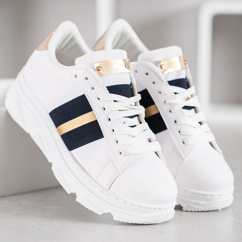 Weide Tenisky Na Platformě bílý černá žlutá 2