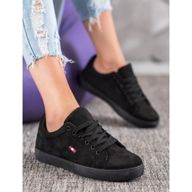 SHELOVET Semišové sportovní boty černá 1