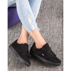 SHELOVET Semišové sportovní boty černá 2