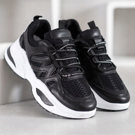 SHELOVET Pohodlné černé tenisky černá 2