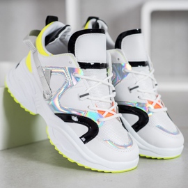 Weide Módní tenisky bílý černá šedá žlutá 1