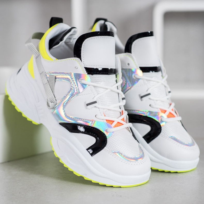 Weide Módní tenisky bílý černý šedá žluť 1