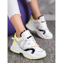 Weide Módní tenisky bílý černá šedá žlutá 2