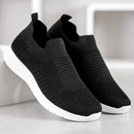 SHELOVET Textilní nazouvací boty černý 2