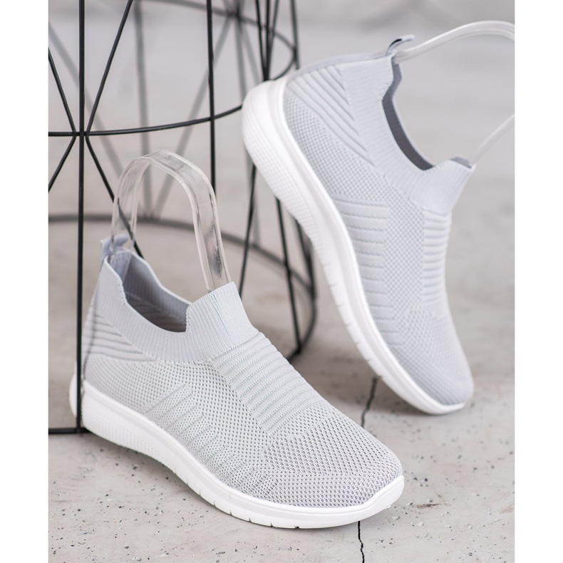 SHELOVET Textilní nazouvací boty šedá 1