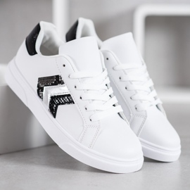 SHELOVET Módní ekologická kožená obuv bílý černá šedá 2