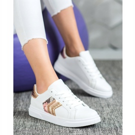 SHELOVET Módní ekologická kožená obuv bílý žlutá 2