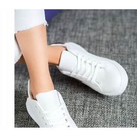 SHELOVET Módní ekologická kožená obuv bílý žlutá 1