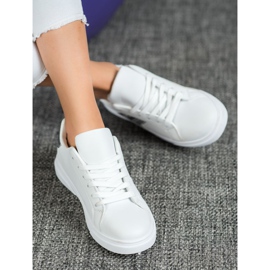 SHELOVET Módní ekologická kožená obuv bílý šedá 1