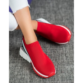 SHELOVET Textilní sportovní obuv bílý černá červené 1