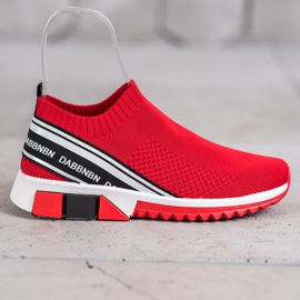 SHELOVET Textilní sportovní obuv bílý černá červené 2
