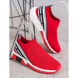 SHELOVET Textilní sportovní obuv bílý černá červené 3