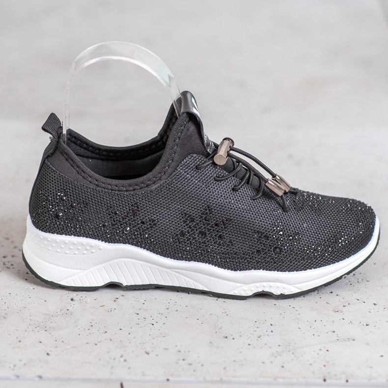 SUPER COOL Černé tenisky s krystaly černý 2