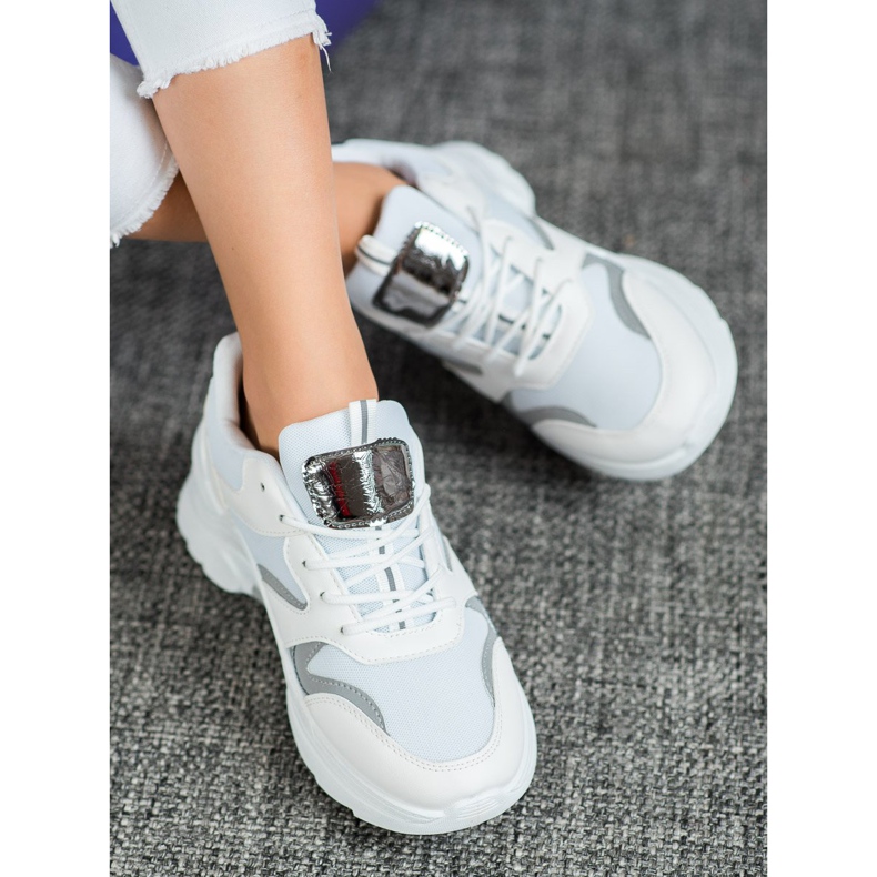 SHELOVET Stylové tenisky bílý šedá 1