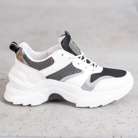 SHELOVET Stylové tenisky bílý černá 1