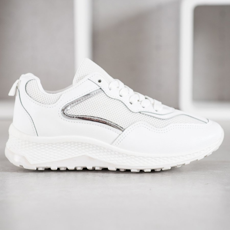 SHELOVET Klasické bílé tenisky bílý šedá 2