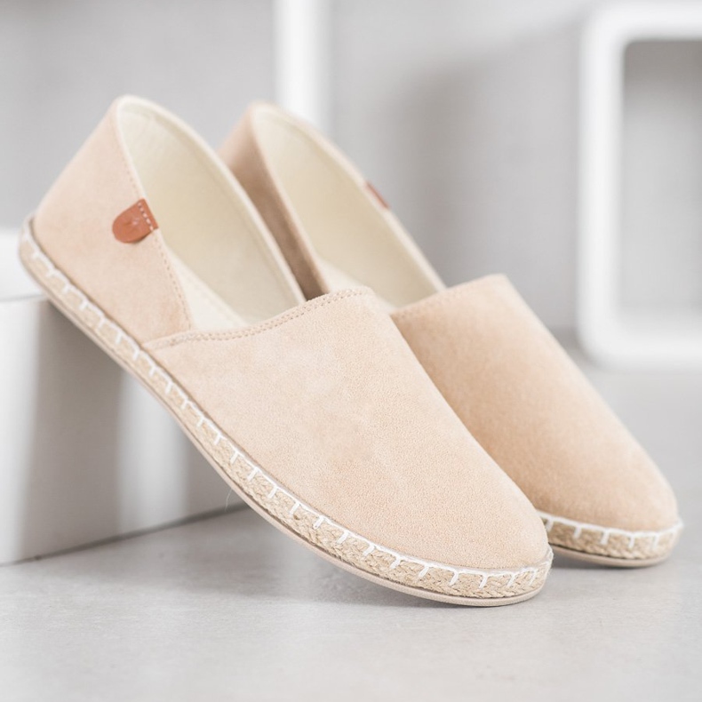 SHELOVET Navlékací béžové espadrilky béžový 2 SHELOVET Navlékací béžové espadrilky béžový 2