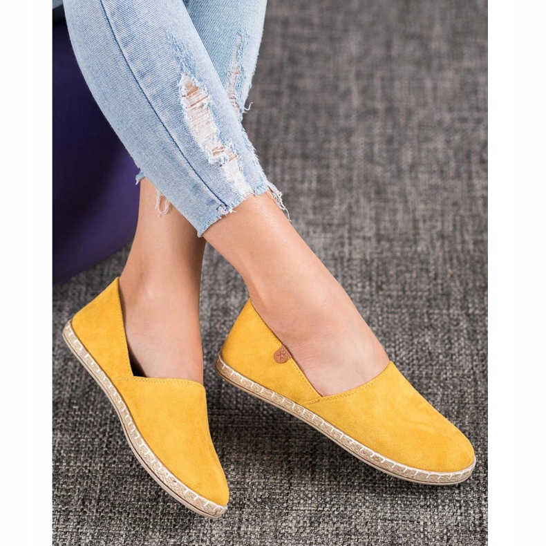 SHELOVET Nazouvací žluté espadrilky žluť 1