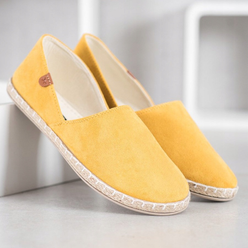 SHELOVET Nazouvací žluté espadrilky žluť 2