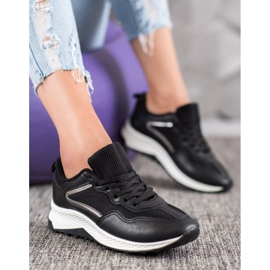 SHELOVET Klasické černé tenisky černá šedá 1