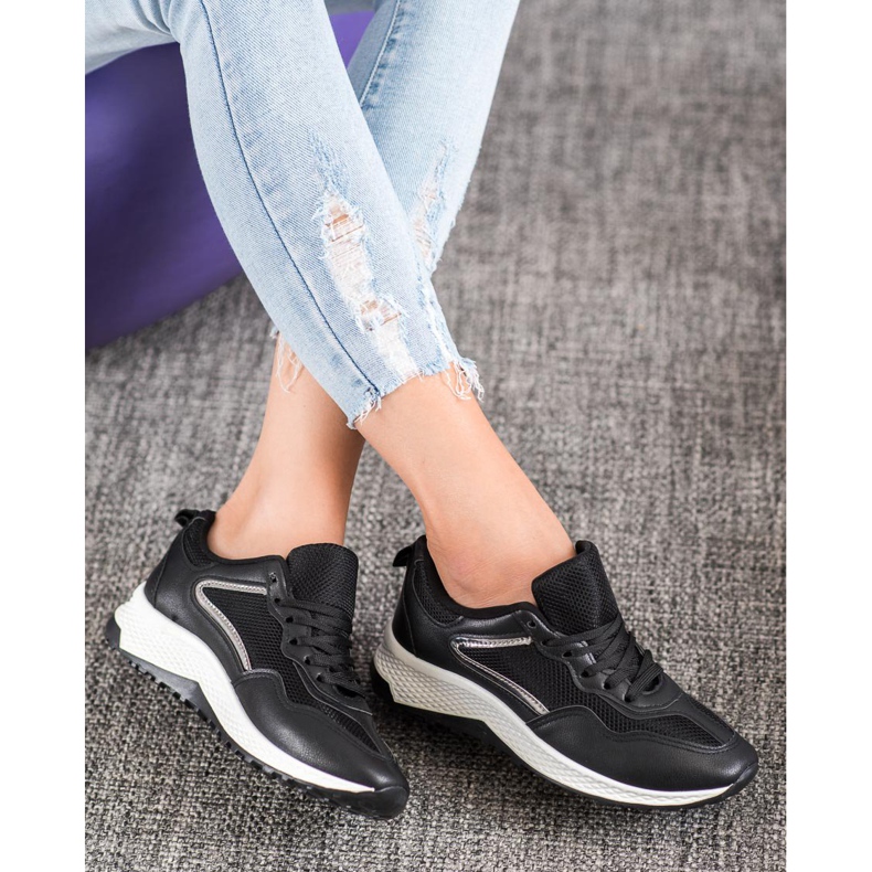 SHELOVET Klasické černé tenisky černá šedá 2