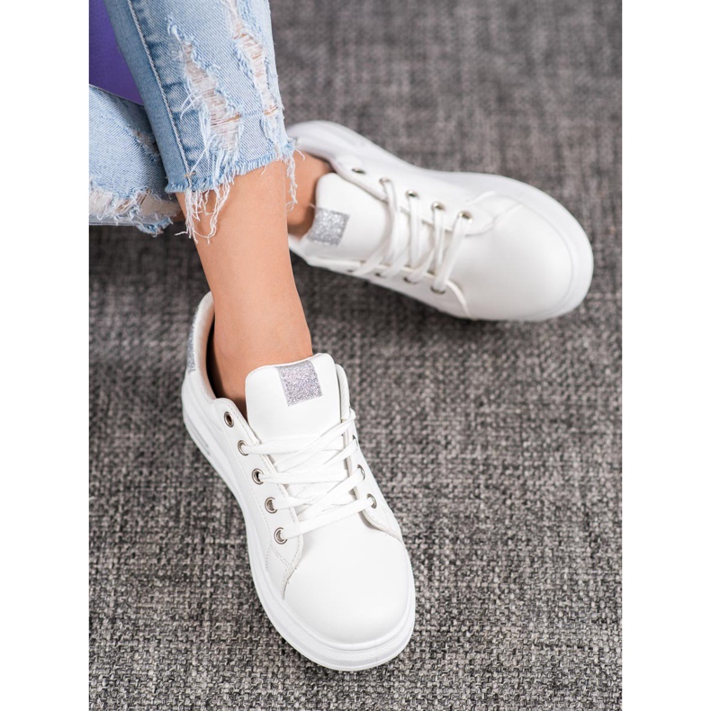 SHELOVET Tenisky s třpytivými vložkami bílý šedá 1