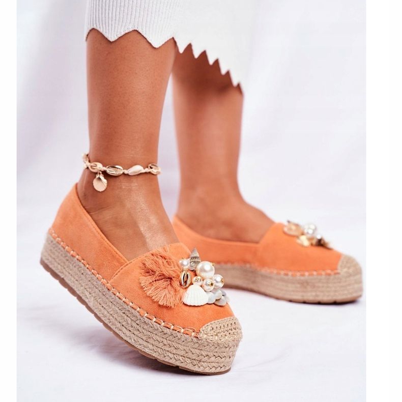 PS1 Dámské espadrilky na platformě Denver Orange Orange pomerančový 1