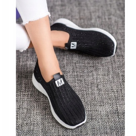 SHELOVET Černé boty s krystaly černý 2