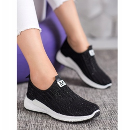 SHELOVET Černé boty s krystaly černý 1