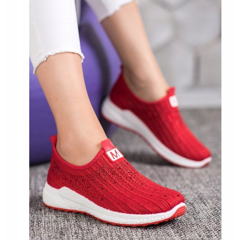 SHELOVET Červené Boty S Krystaly 1