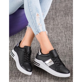 SHELOVET Eko kožené tenisky černý 2