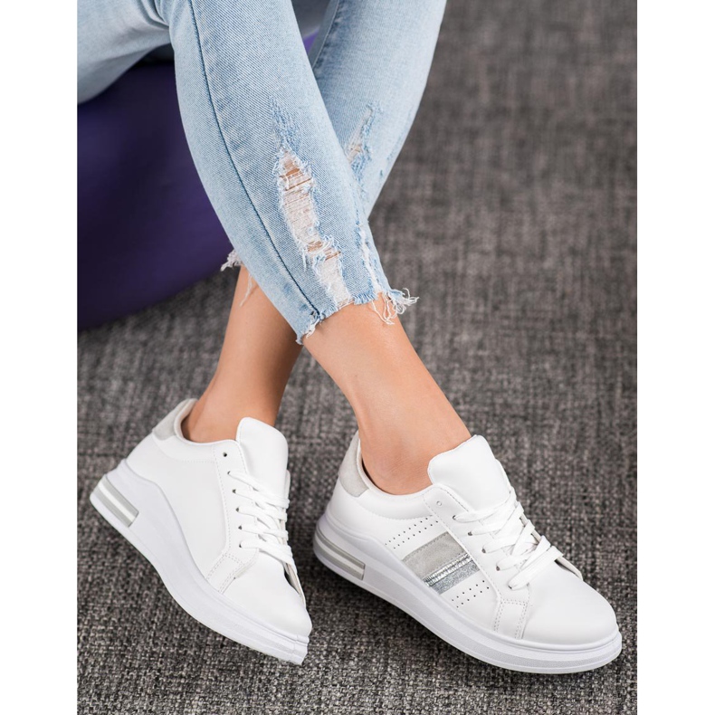 SHELOVET Eko kožené tenisky bílý 2