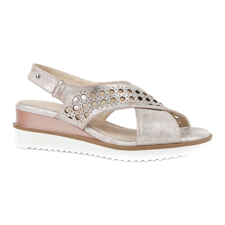 M.Daszyński Metalické růžové sandály Daszyński 1838 růžový šedá 5 M.Daszyński Metalické růžové sandály Daszyński 1838 růžový šedá 5