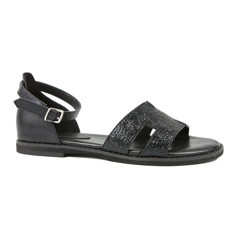 M.Daszyński Černé sandály na podpatku Daszyński MR1848-17 černá 5 M.Daszyński Černé sandály na podpatku Daszyński MR1848-17 černá 5