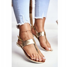 Lu Boo | Zlaté zrcadlové sandály Nora II-GAT zlatý 1