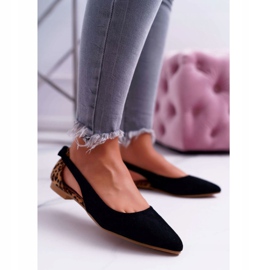 Lu Boo Ballerina In Spitz Black Suede Lepší černá 1