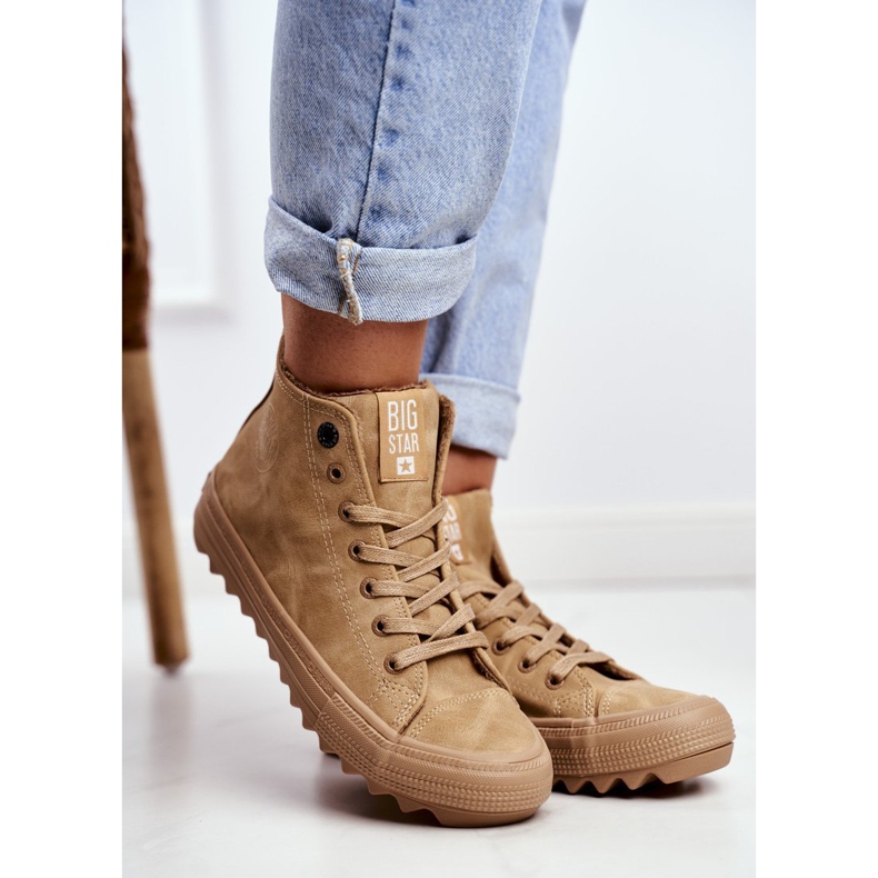 Dámské tenisky Big Star High Warm Camel GG274072 hnědý 1