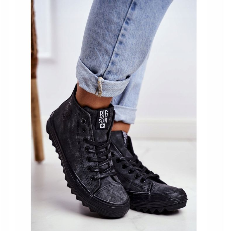 Dámské tenisky Big Star High Warmed Black GG274069 černý 1