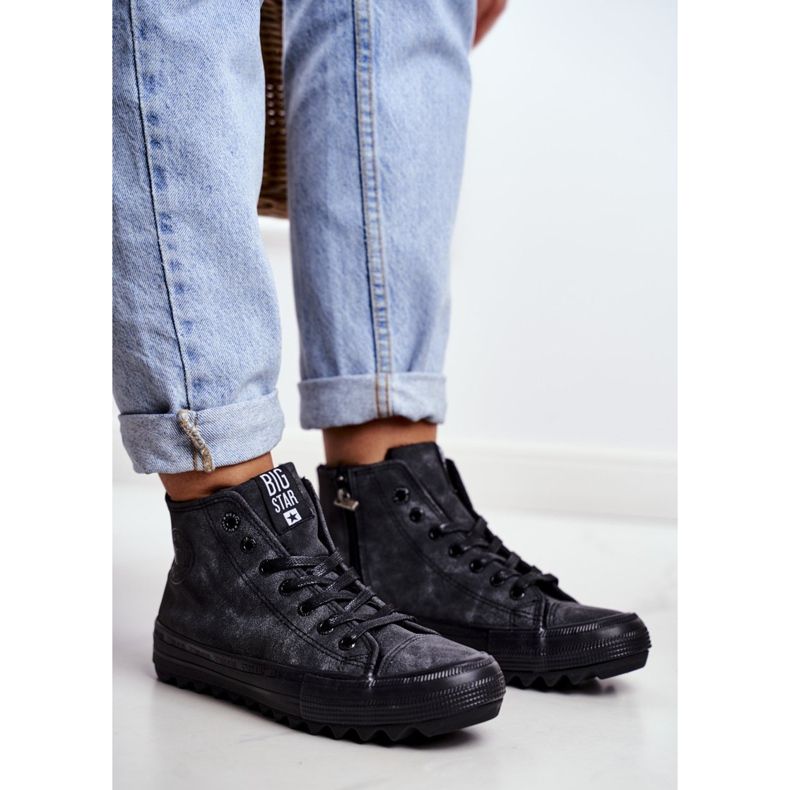 Dámské tenisky Big Star High Warmed Black GG274069 černý 2