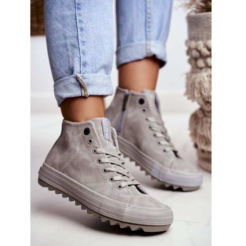 Dámské tenisky Big Star High Warm Grey GG274070 šedá 2