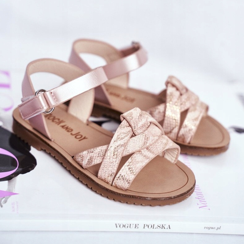 FRROCK Dětské sandály se suchým zipem pro dívky Pink Lilo růžový žlutá 1