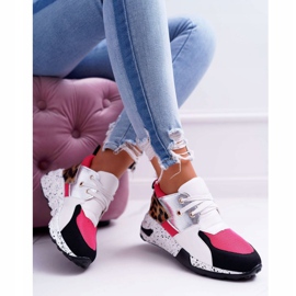 Dámské sportovní boty Lu Boo s leopardím vzorem bílé Malibu bílý černý růžový stříbro 2