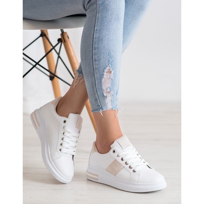 RTX WALK Tenisky s béžovými vložkami bílý růžový 1