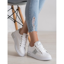 RTX WALK Tenisky se stříbrnými vložkami bílý šedá 2 RTX WALK Tenisky se stříbrnými vložkami bílý šedá 2