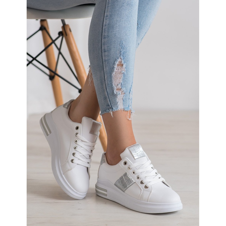 RTX WALK Tenisky se stříbrnými vložkami bílý šedá 2